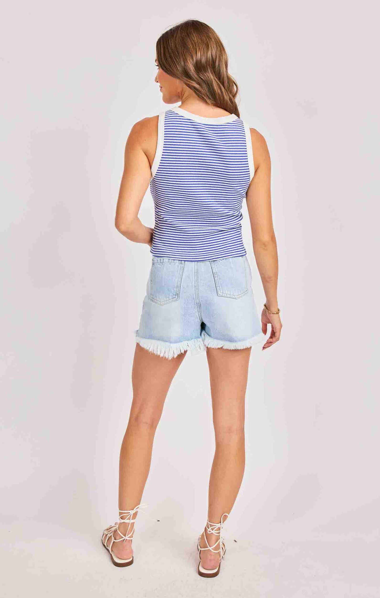 Palma Tank - Blue / White
