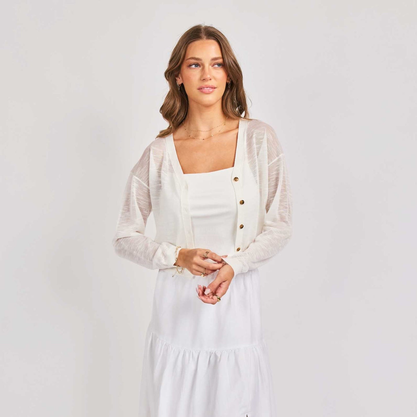 Evie Cardigan - White