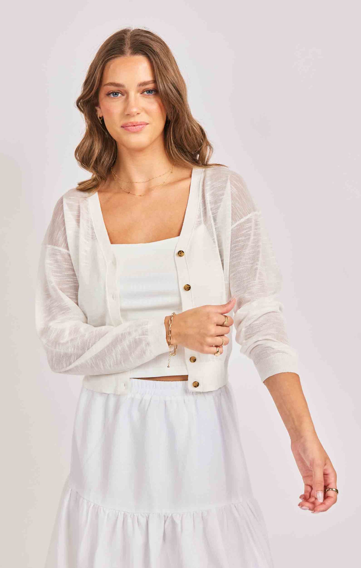 Evie Cardigan - White