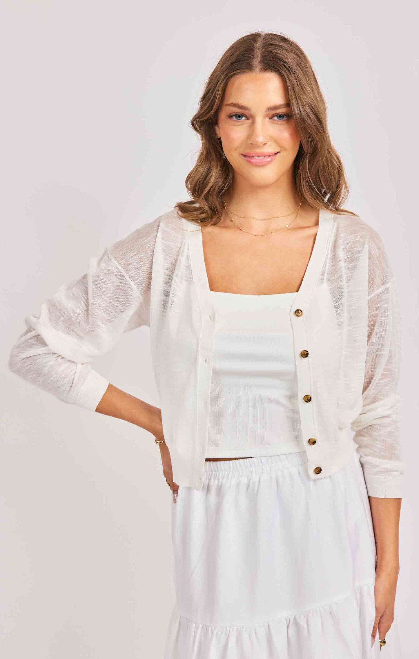 Evie Cardigan - White