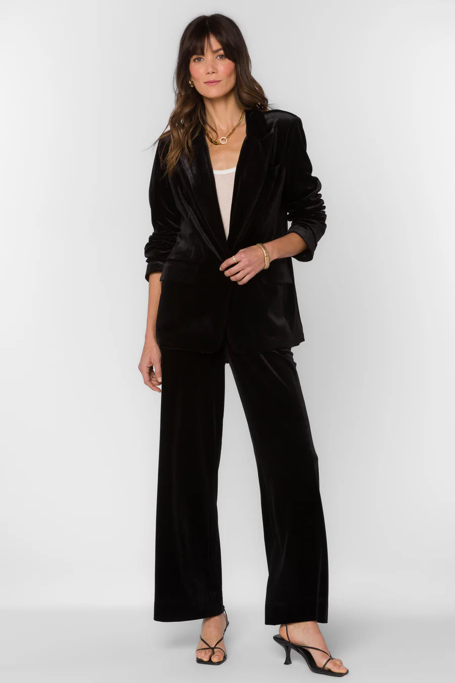 Lizzy Velvet Blazer - Black