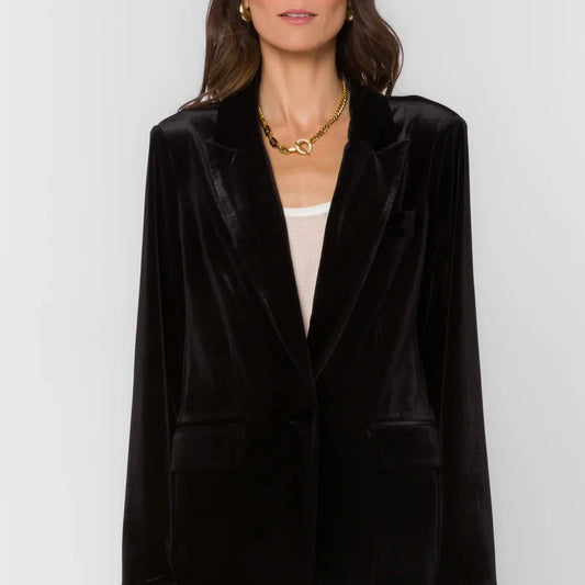 Lizzy Velvet Blazer - Black