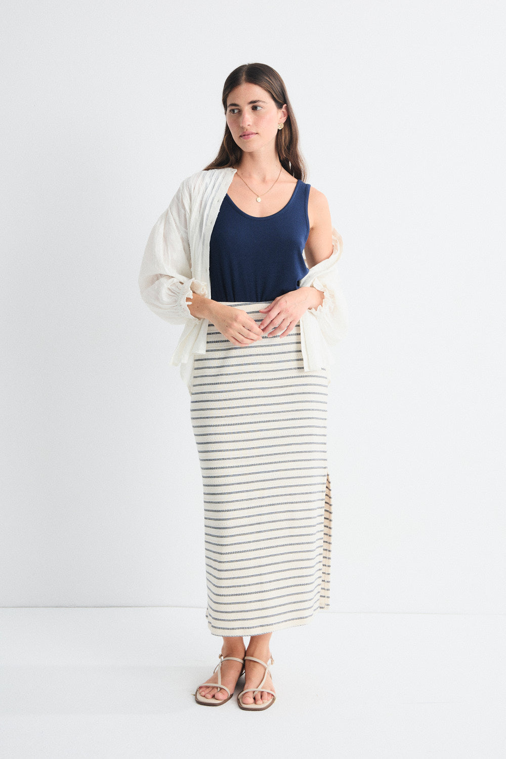 Elaine Stripe Long Skirt