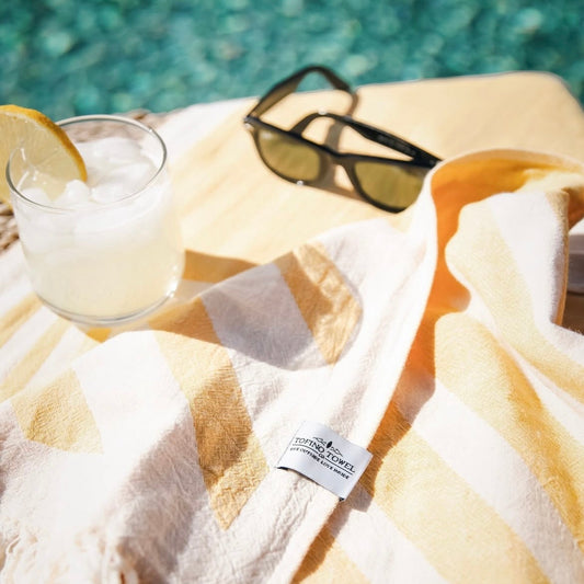 The Banks Stripe Towel - Saffron