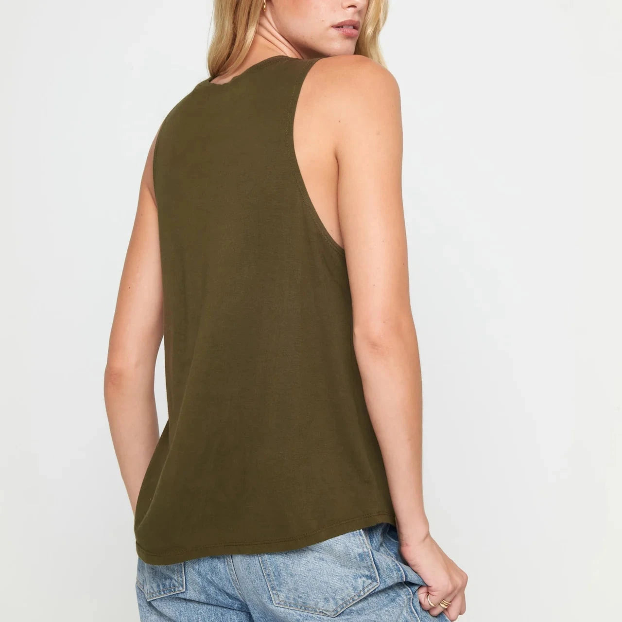 Live Free Jade Muscle Tank - Spruce