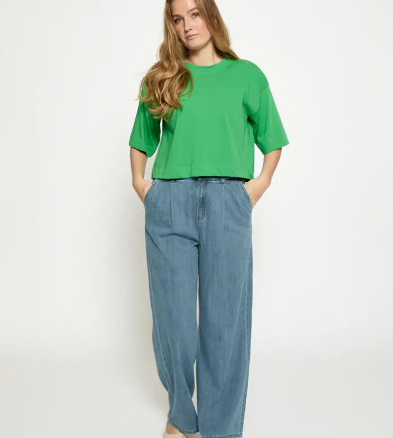 Gamma Cropped Tee - Greenbriar