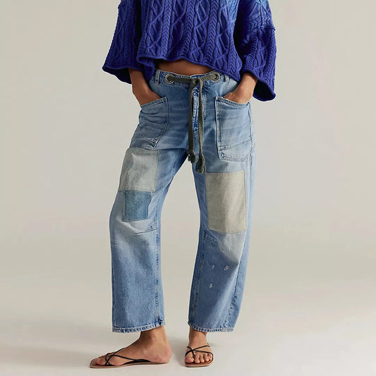Moxie Pull-On Barrel Jeans - Truest Blue