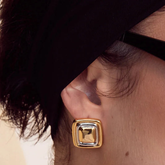 Dalia Two-Tone Studs - Gold