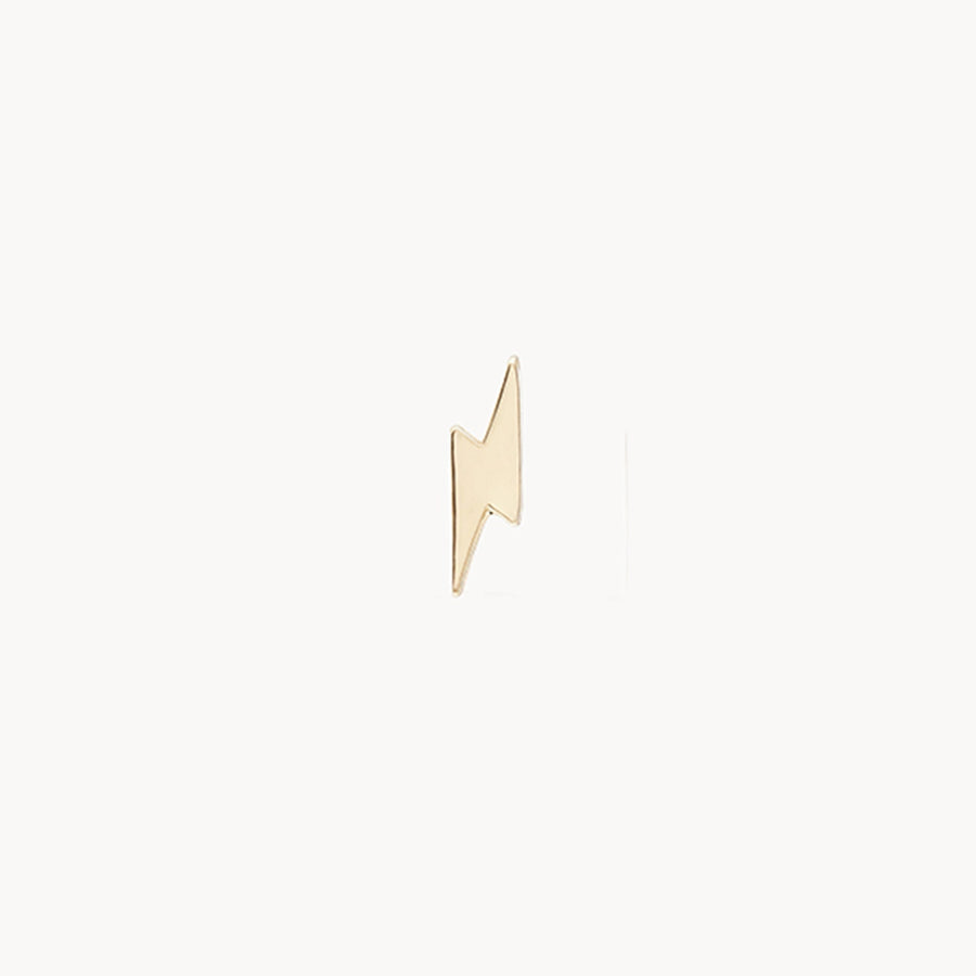 Everyday Little Lightning Bolt Earring - Yellow Gold