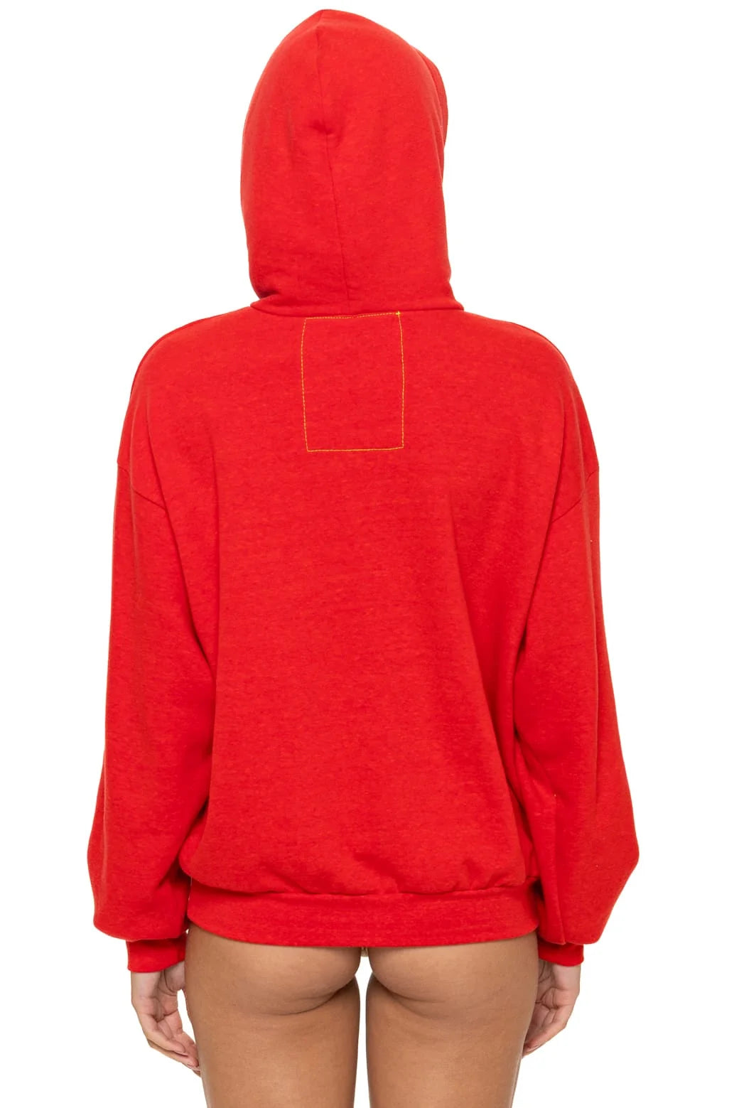 5 Stripe Pullover Relaxed Hoodie - Red