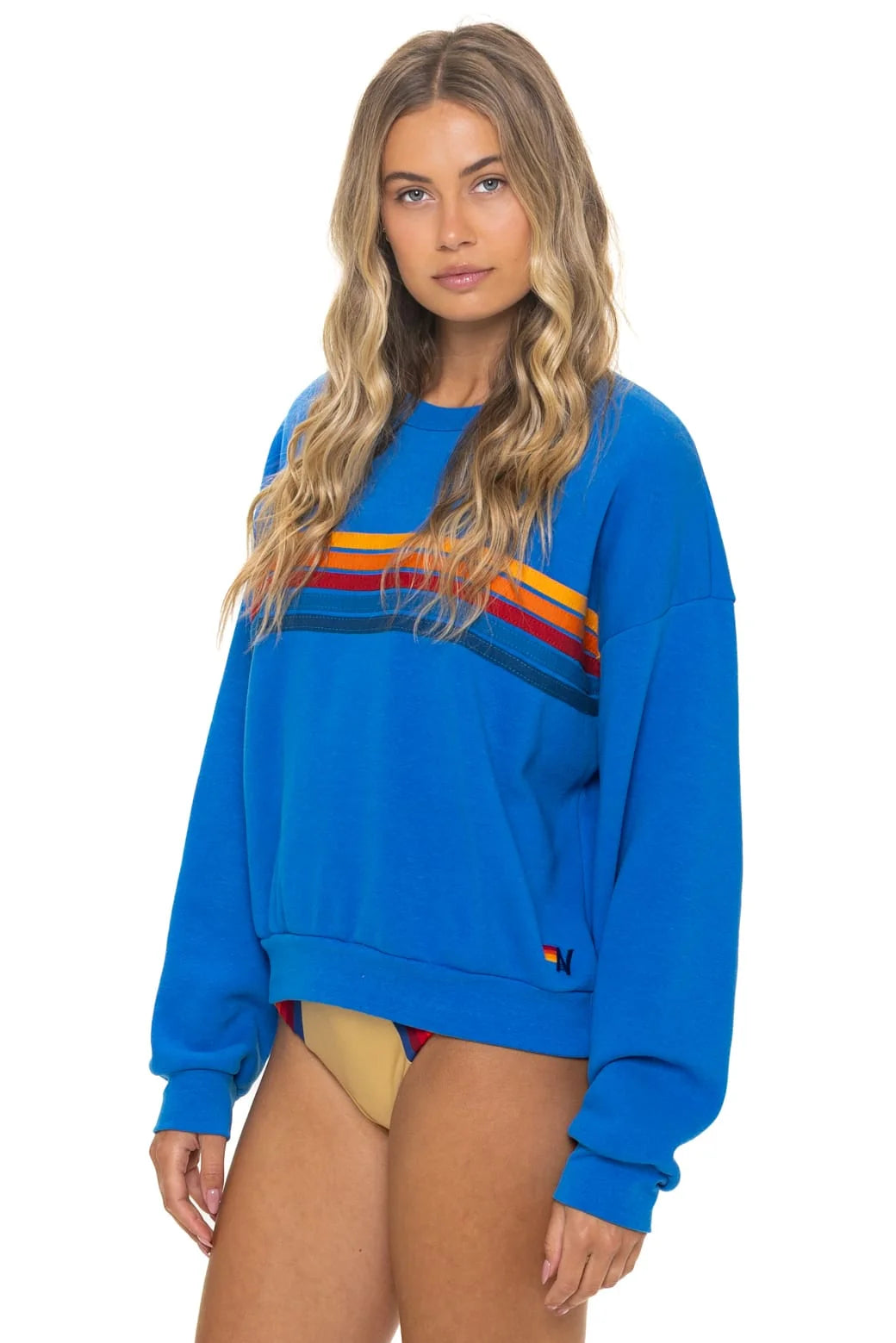 5 Stripe Pullover Relaxed - Ocean