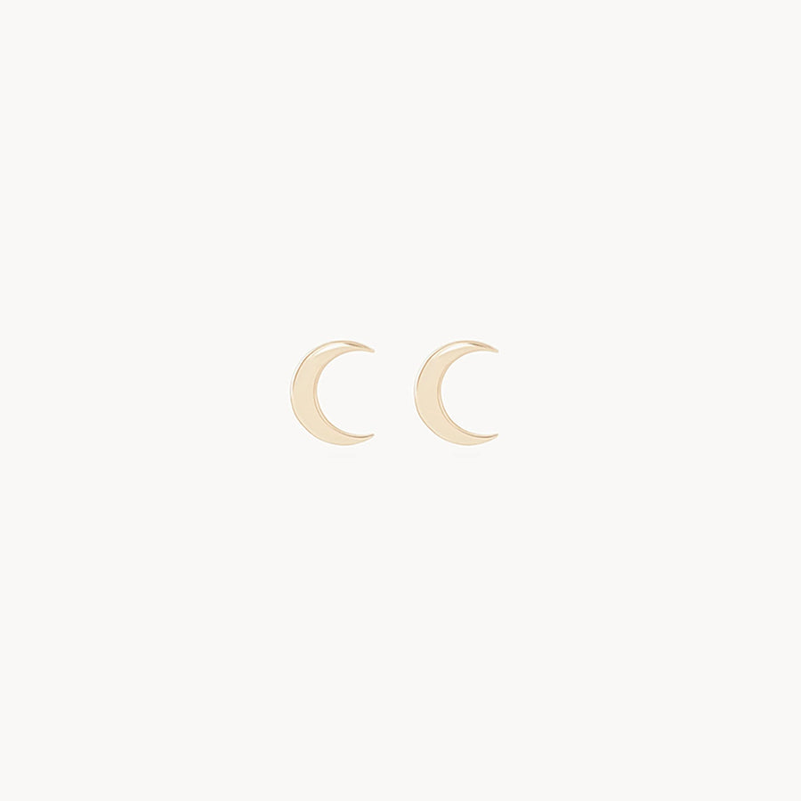 Everyday Larger Crescent Moon Earring - Yellow Gold