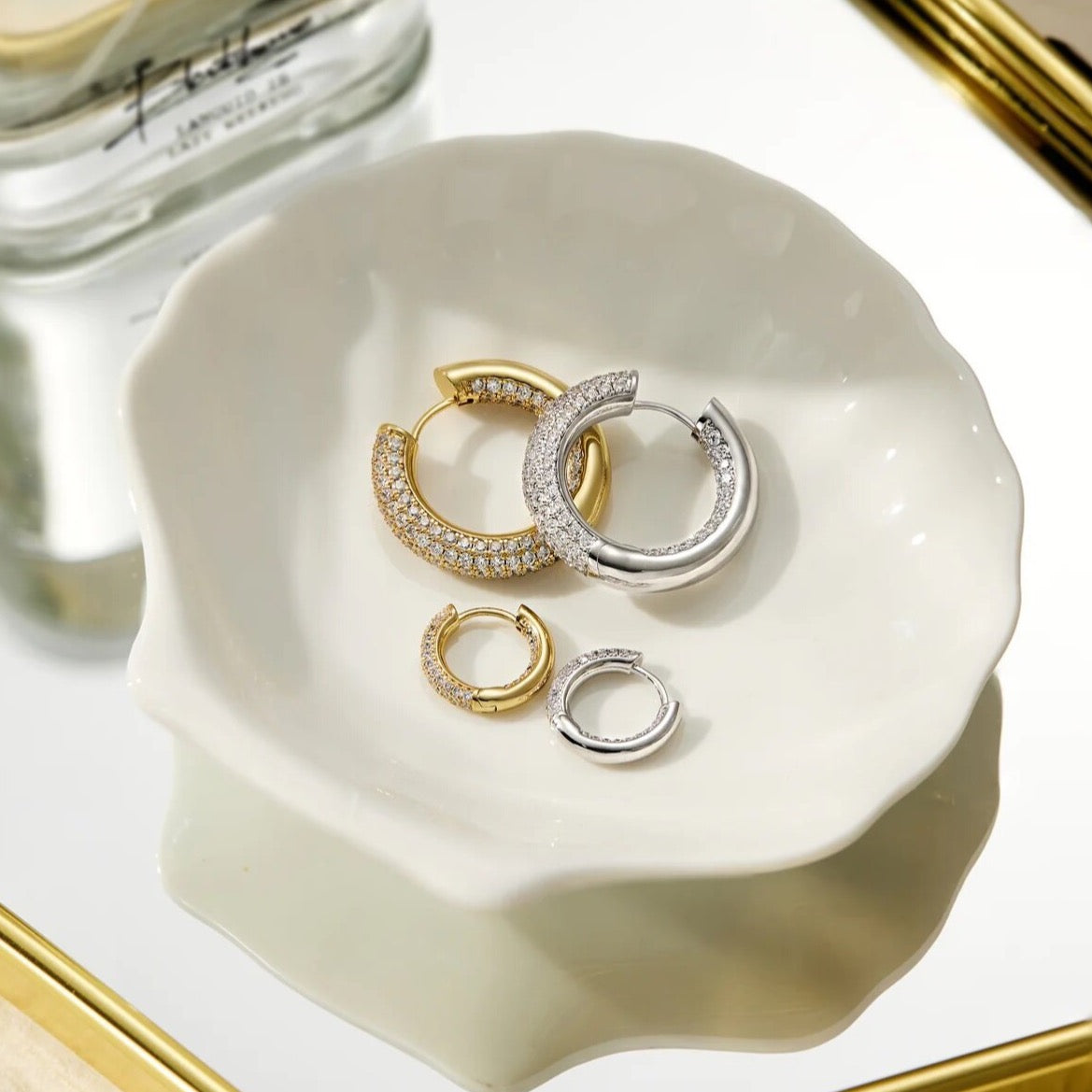 Reversible Amalfi Hoops - Silver