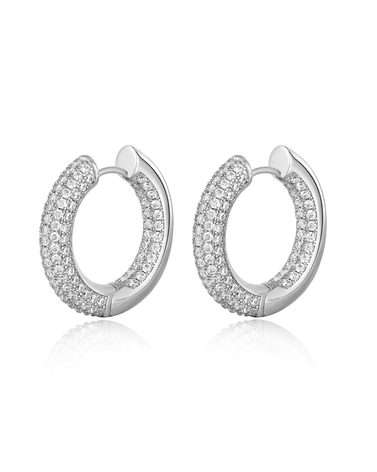 Reversible Amalfi Hoops - Silver