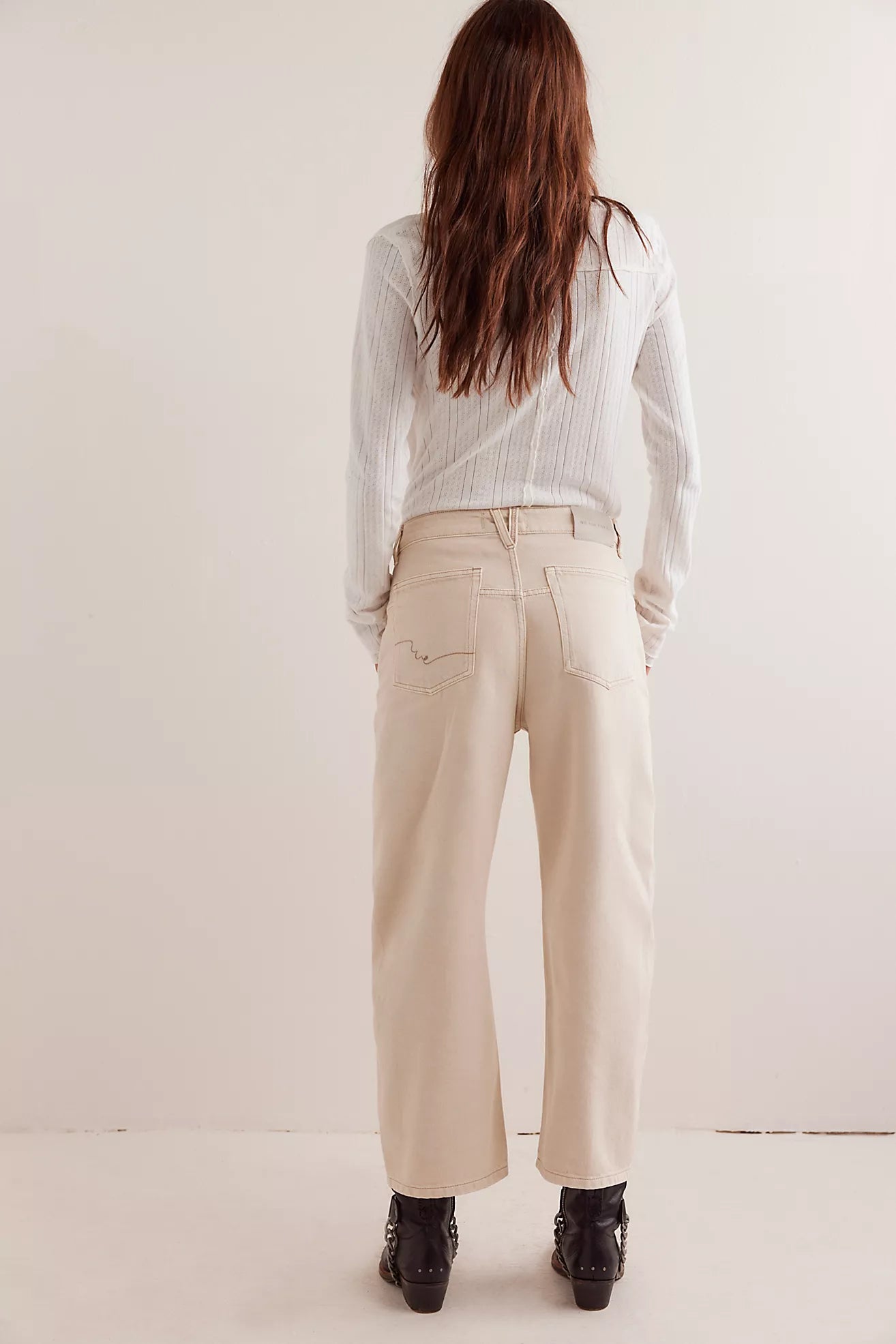 Deep Trance Dropped Boyfriend Jeans - Casual Khaki