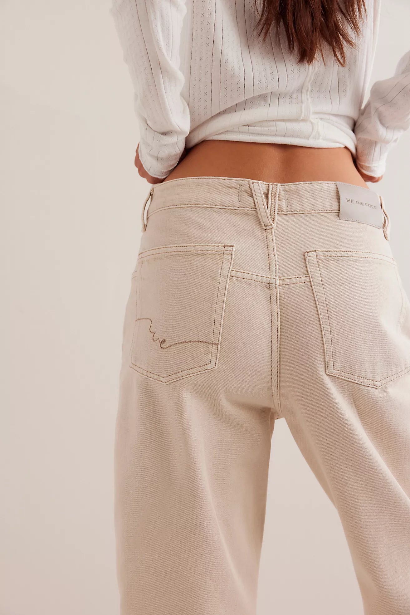 Deep Trance Dropped Boyfriend Jeans - Casual Khaki