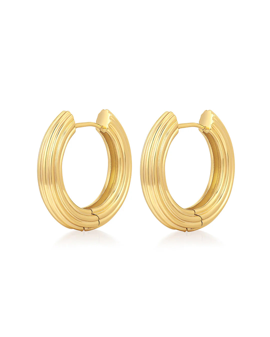 The Ridged Amalfi Hoop - Gold