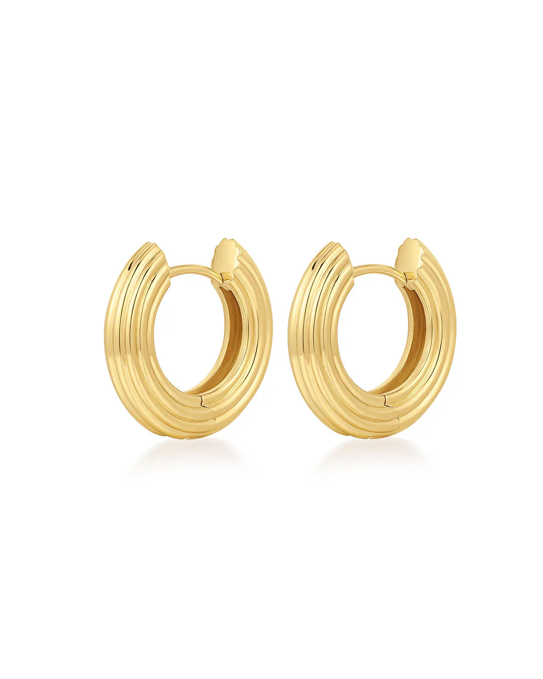 The Mini Ridged Amalfi Hoop - Gold