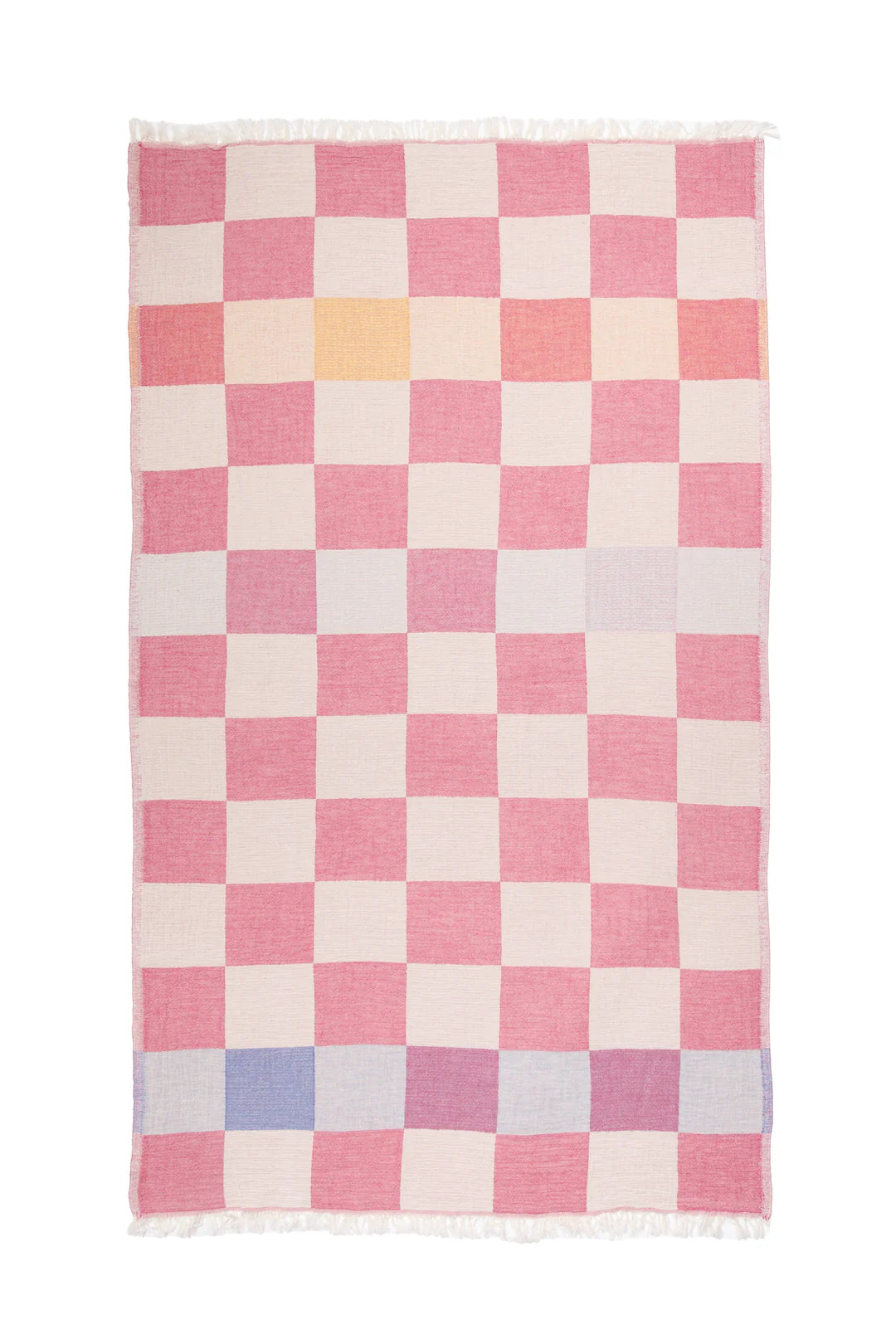 The Beckon Checkered Towel - Pink
