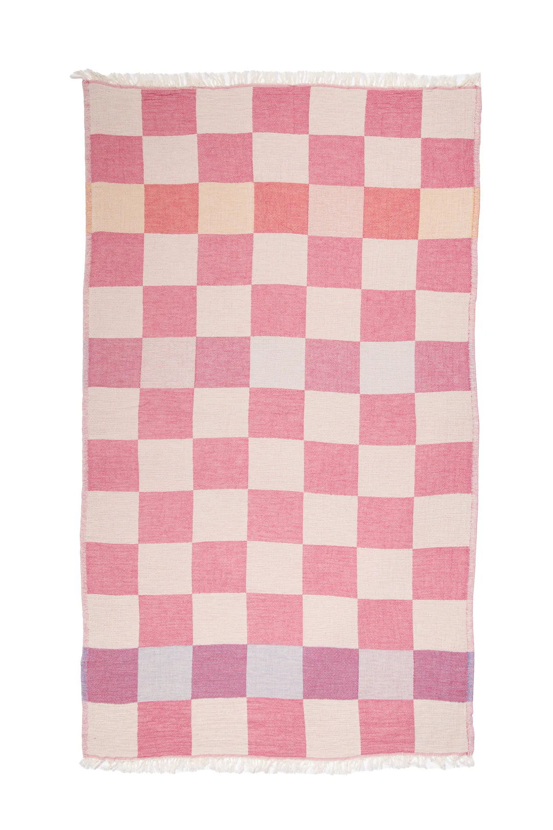 The Beckon Checkered Towel - Pink