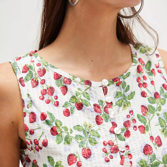 Tilly Printed Vest - Antique Ivory Combo
