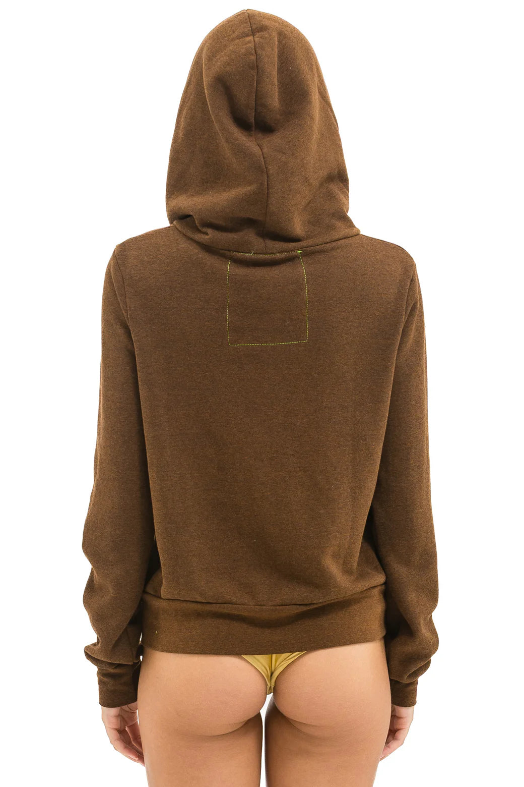 5 Stripe Hoodie - Chocolate / Neon