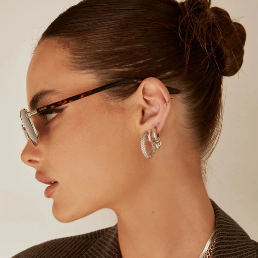 Reversible Amalfi Hoops - Silver