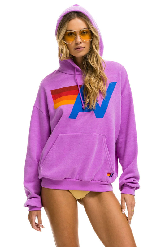 Logo Pullover Relaxed Hoodie - Neon Purple