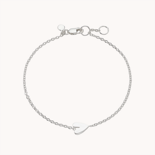 Lovely Heart Bracelet - Silver