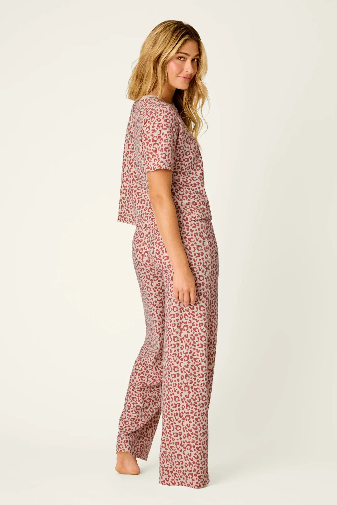 Boyfriend Leopard PJ Set - Dark Wine