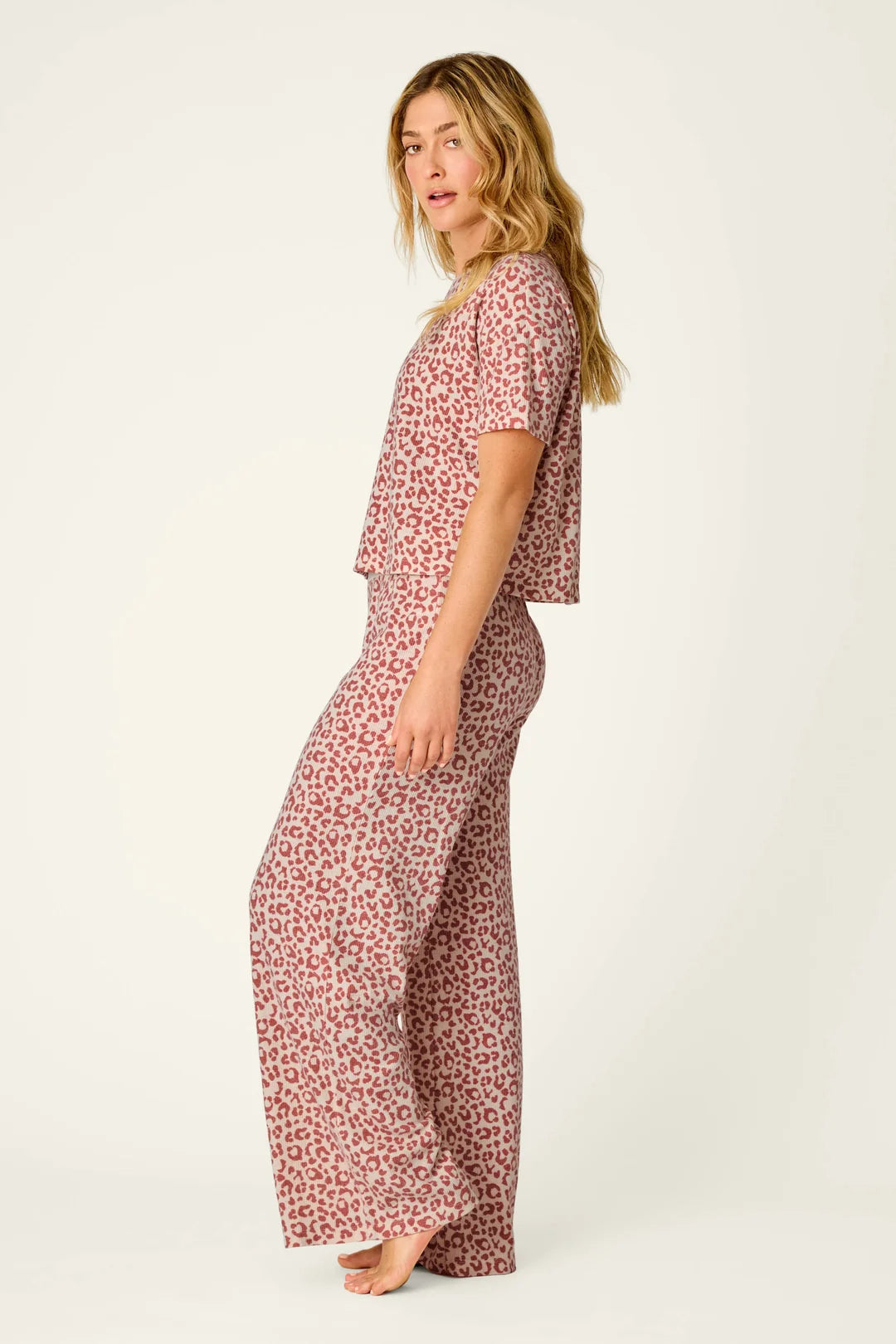 Boyfriend Leopard PJ Set - Dark Wine