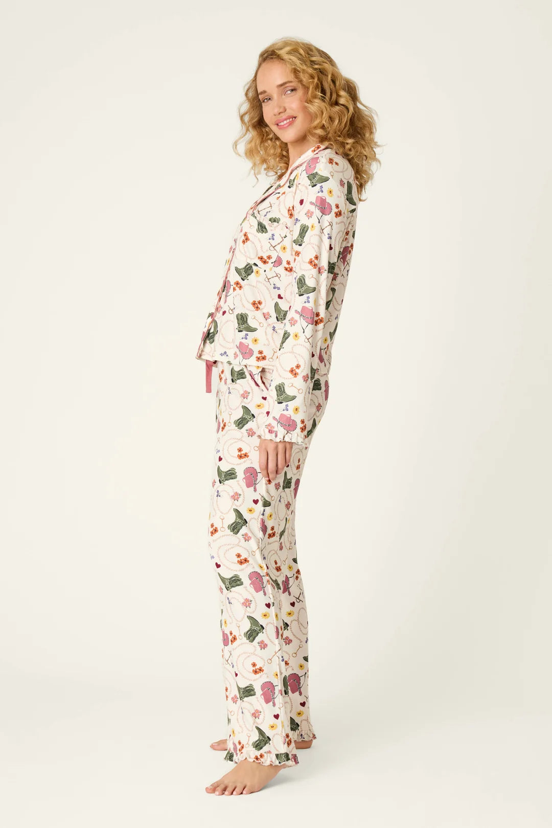Saddle Up PJ Set - Nude
