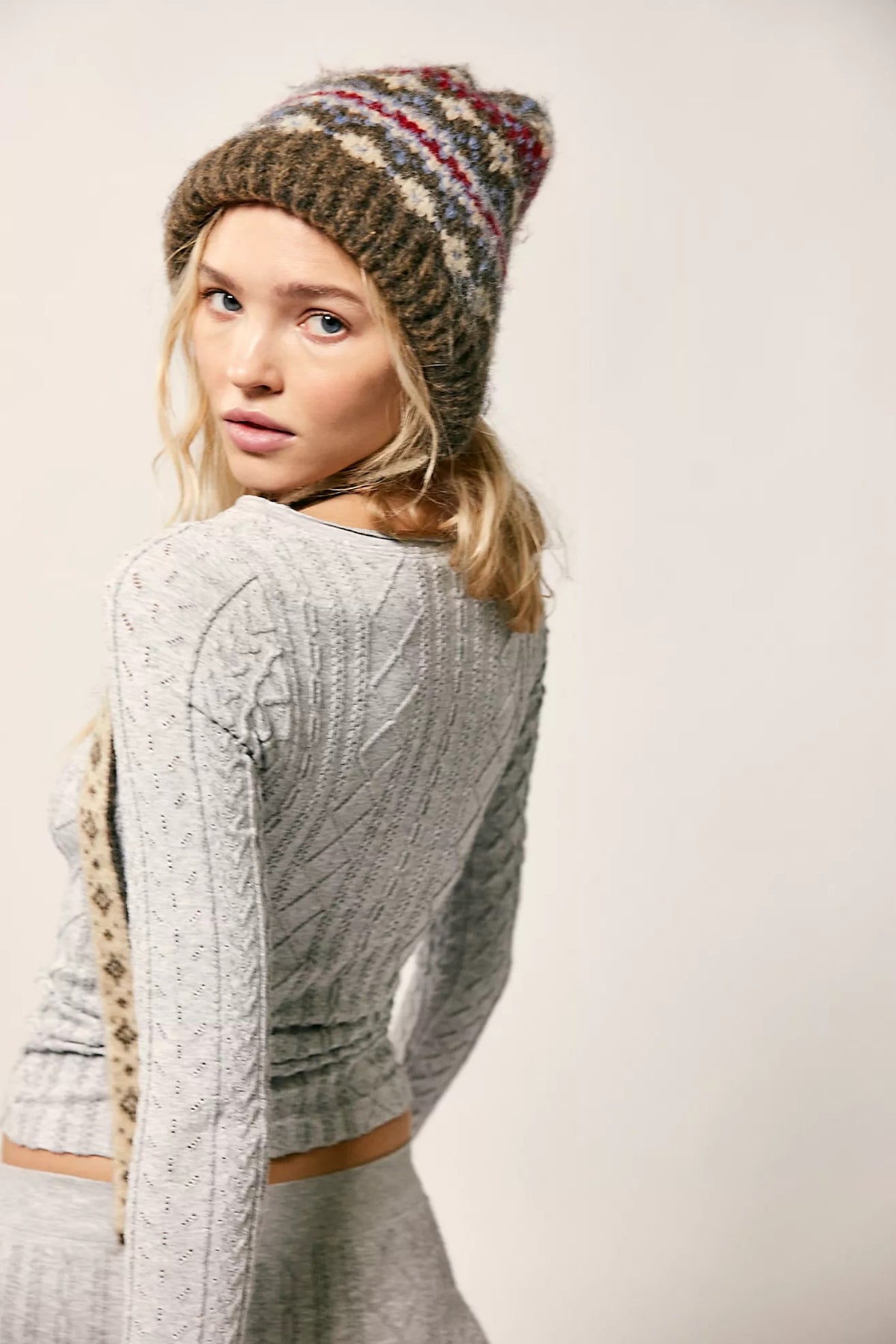 So Soft Modal Cable Long Sleeve - Heather Grey