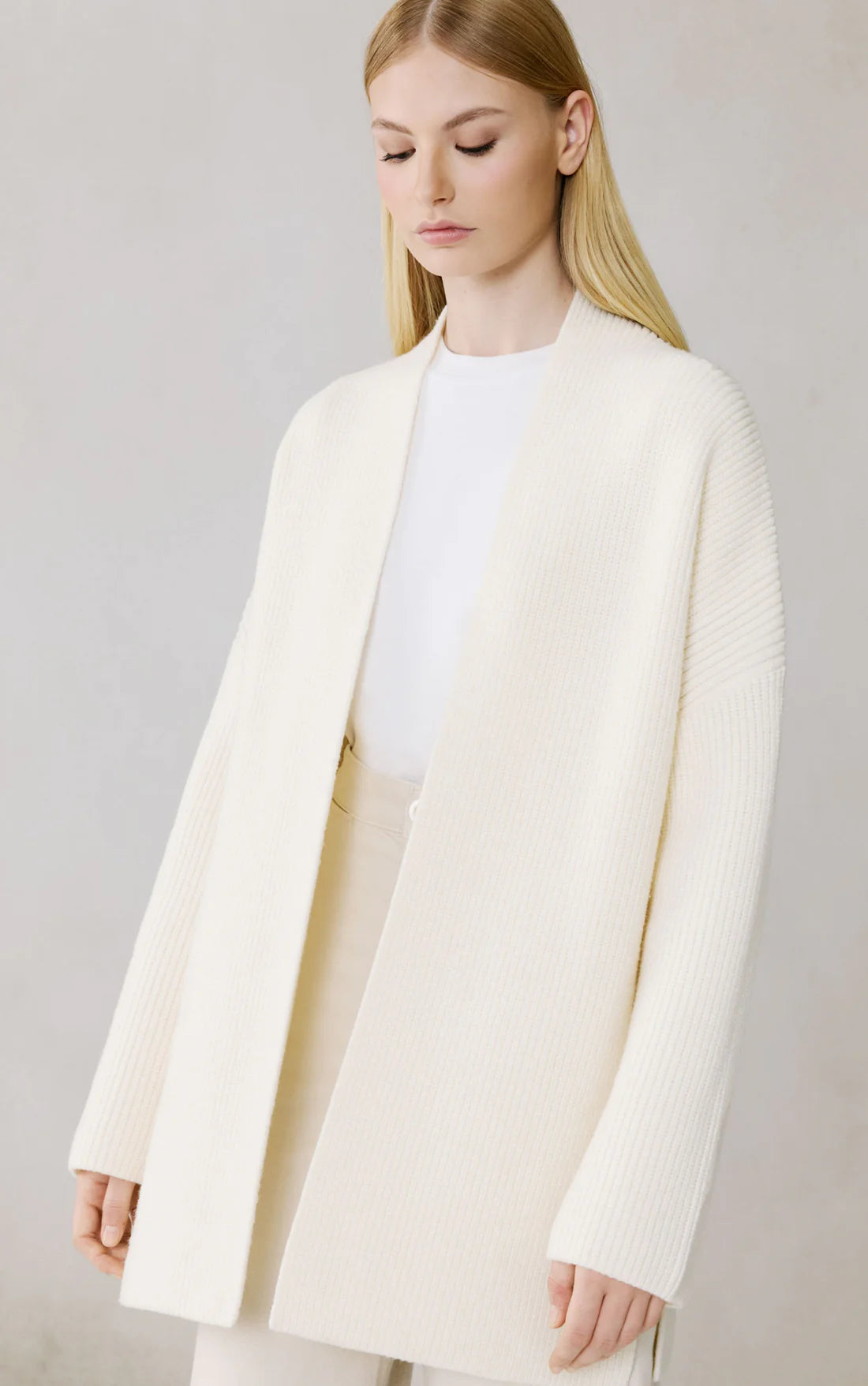 Lizzie Wool Blend Cardigan - Powder