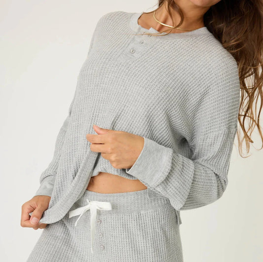 Silver Sparkle Thermal Ski Jammie Set