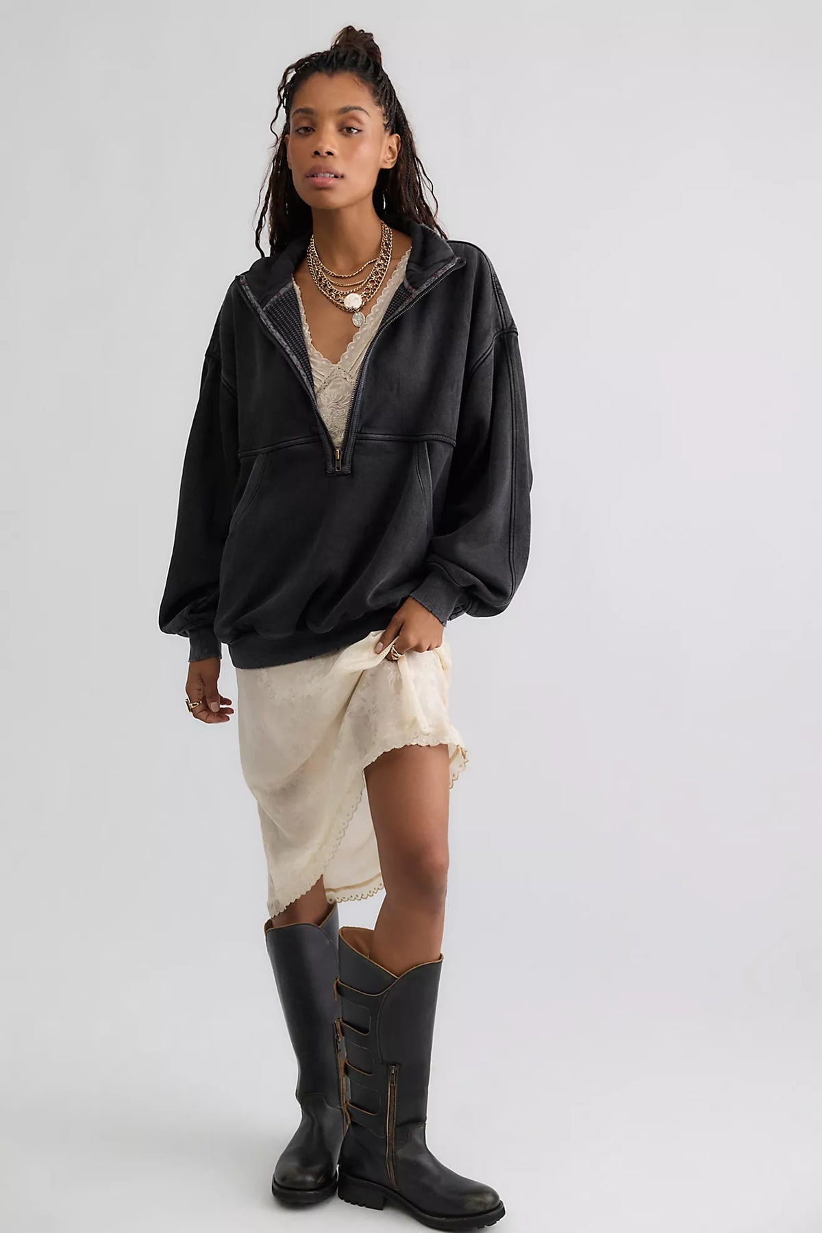 Banks Half-Zip - Soot Grey
