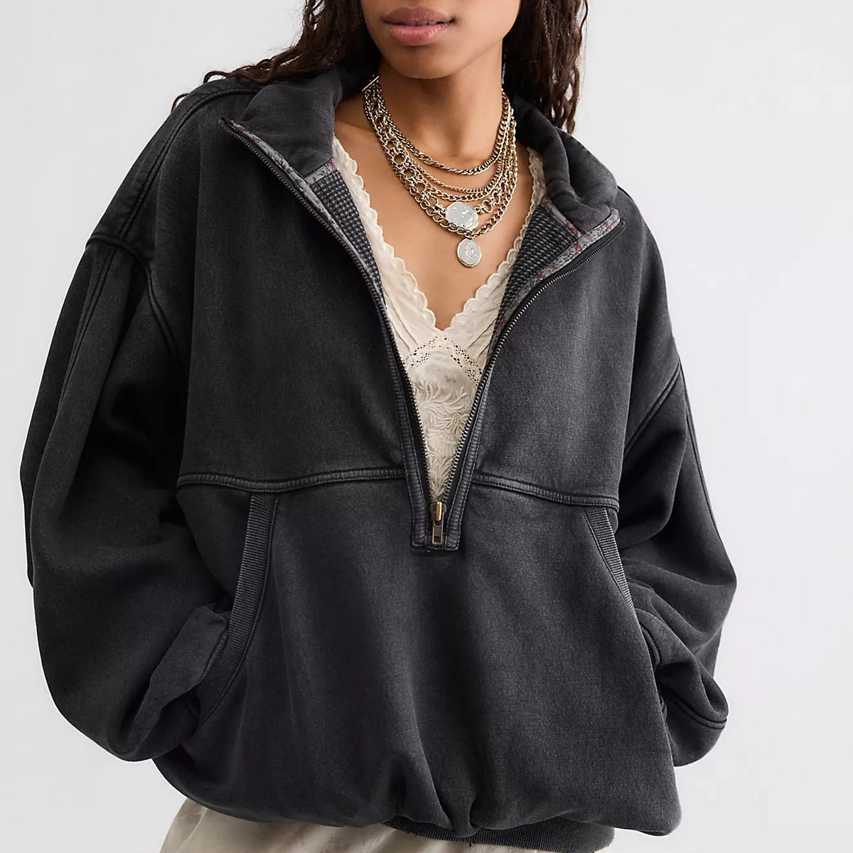 Banks Half-Zip - Soot Grey