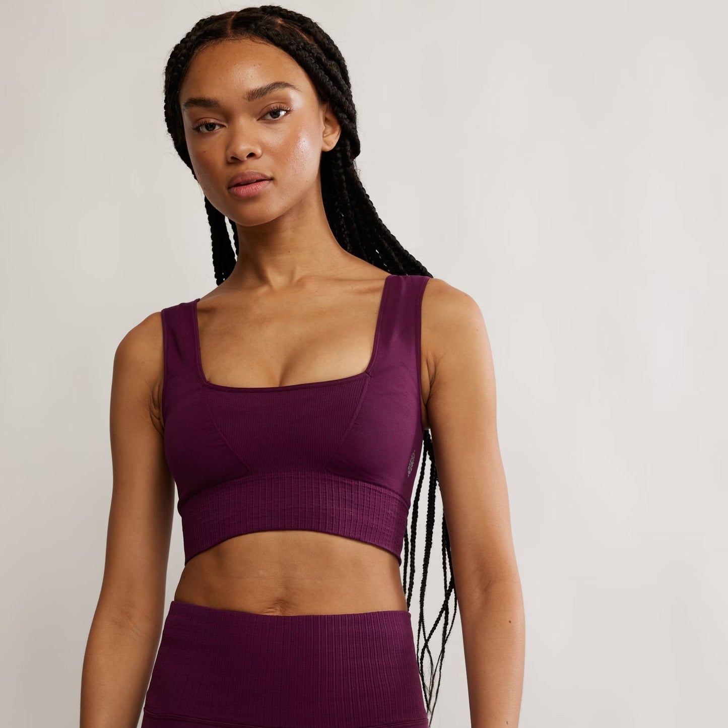 Good Karma Square-Neck Bra - Black Cherry