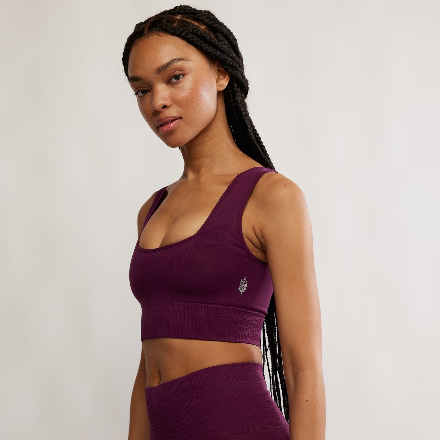 Good Karma Square-Neck Bra - Black Cherry