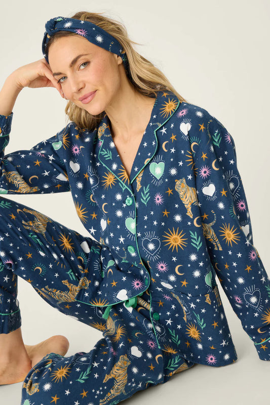 Wild At Heart Tiger Print Flannel PJ Set