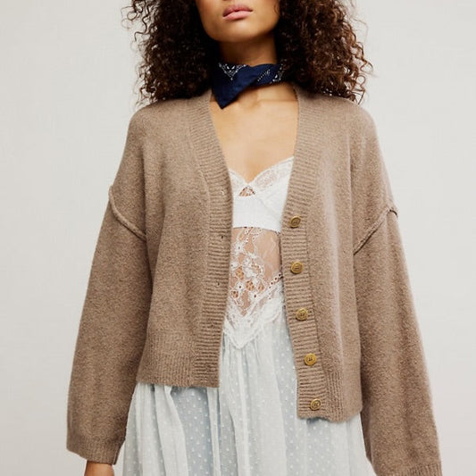 Cool Of The Night Cardi -Mocha Melange