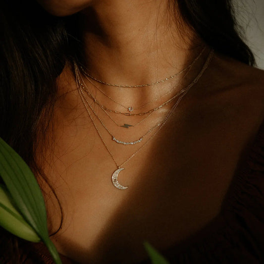 Everyday Little Lightning Bolt Necklace - Yellow Gold