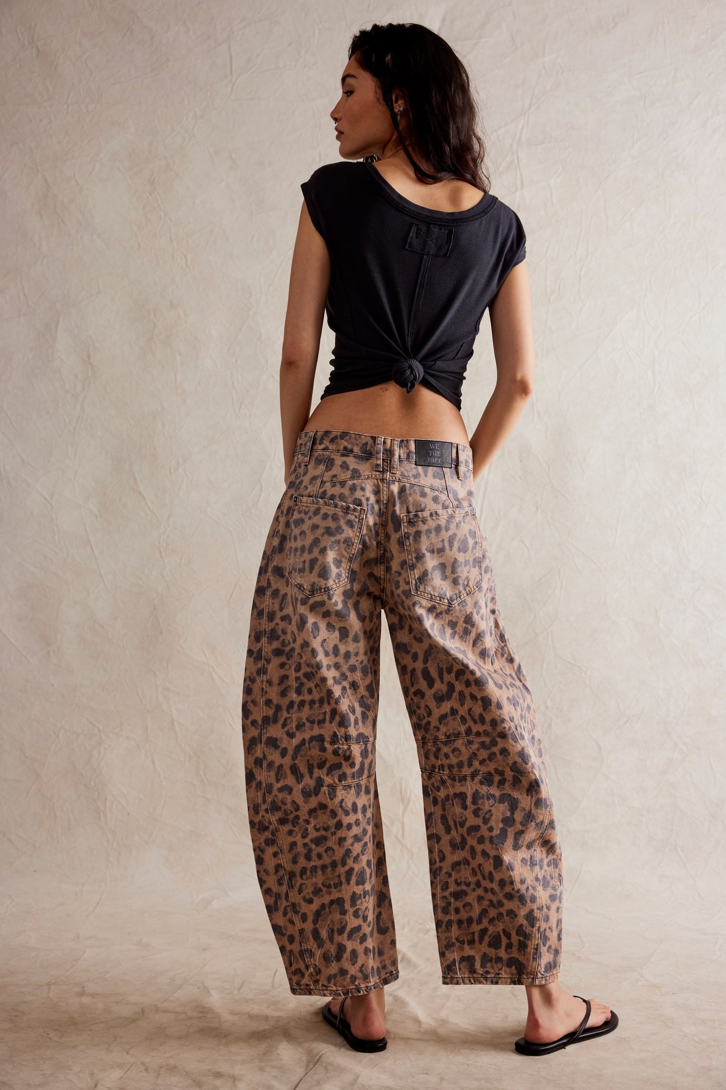 Good Luck Mid-Rise Barrel Jeans - Brown Sugar Combo