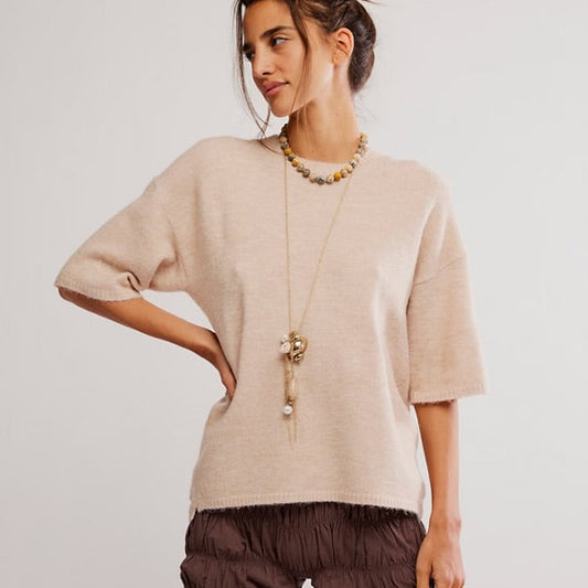 Margot Sweater Tee - Pearl Melange