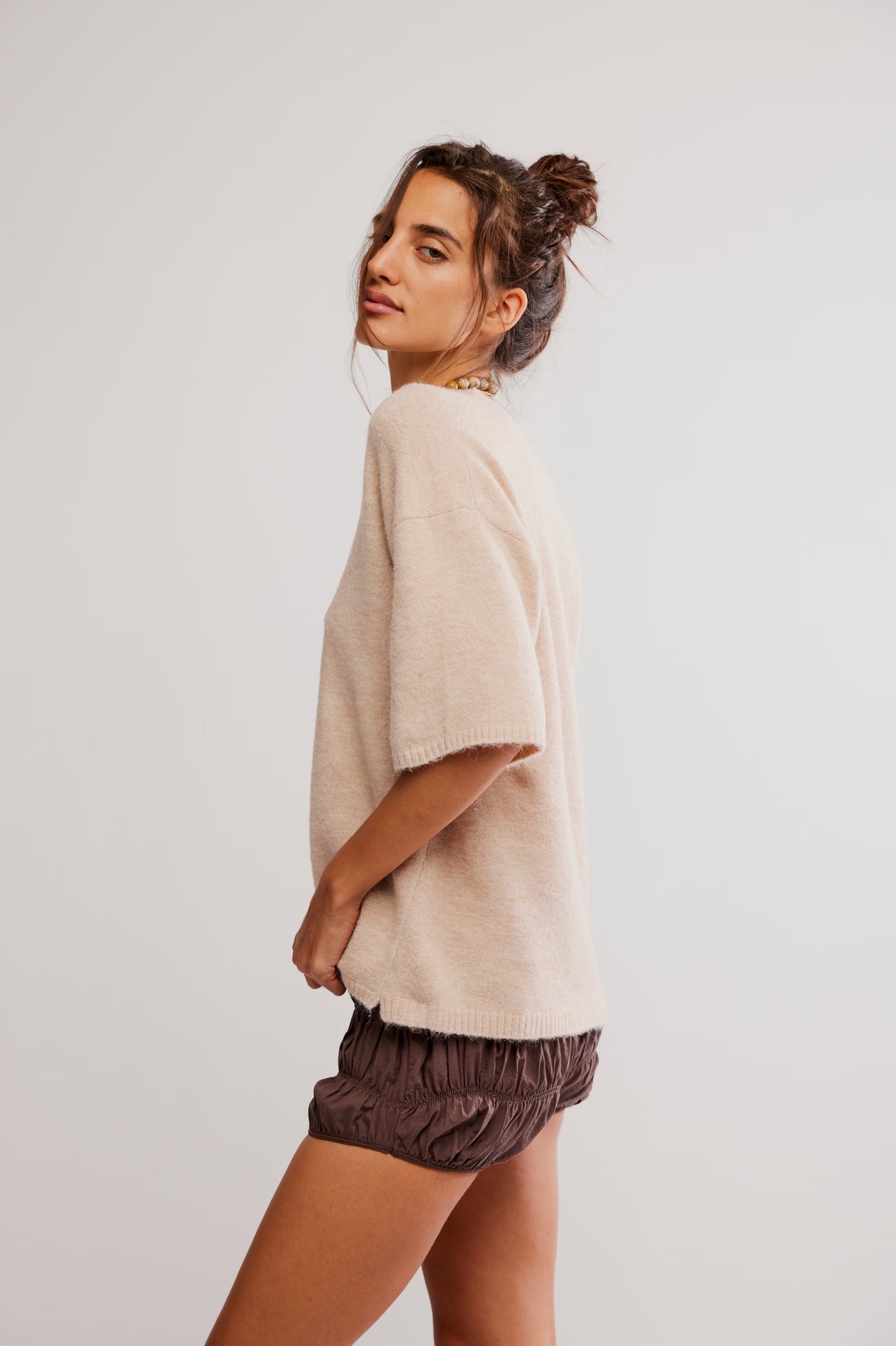 Margot Sweater Tee - Pearl Melange