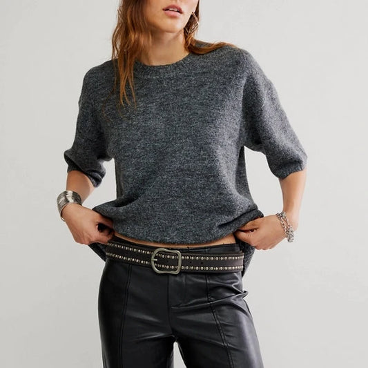 Margot Sweater Tee - Charcoal Heather