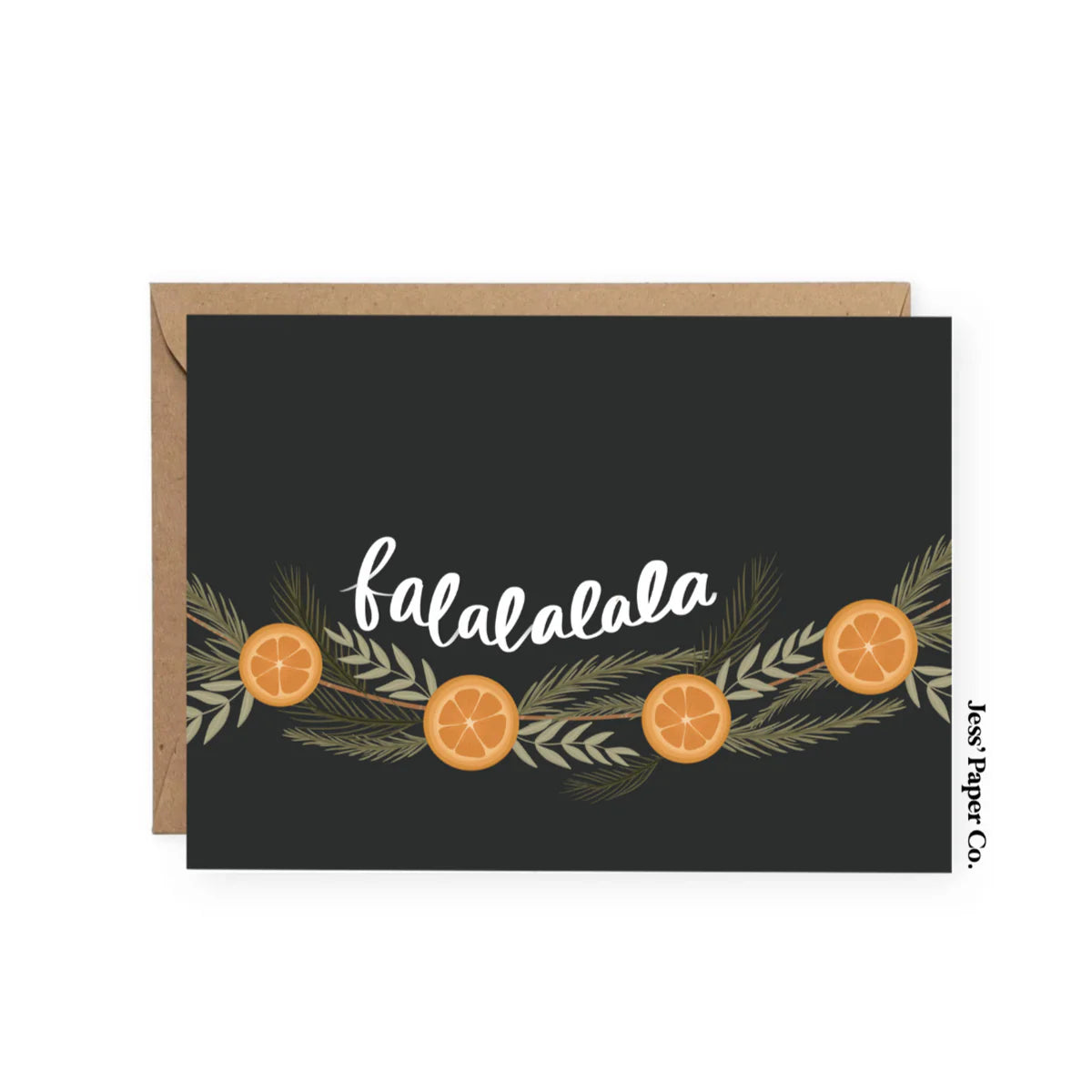 Orange Garland Christmas Card