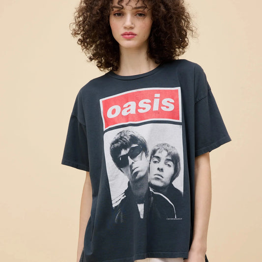 Oasis Liam And Noel Merch Tee - Vintage Tee
