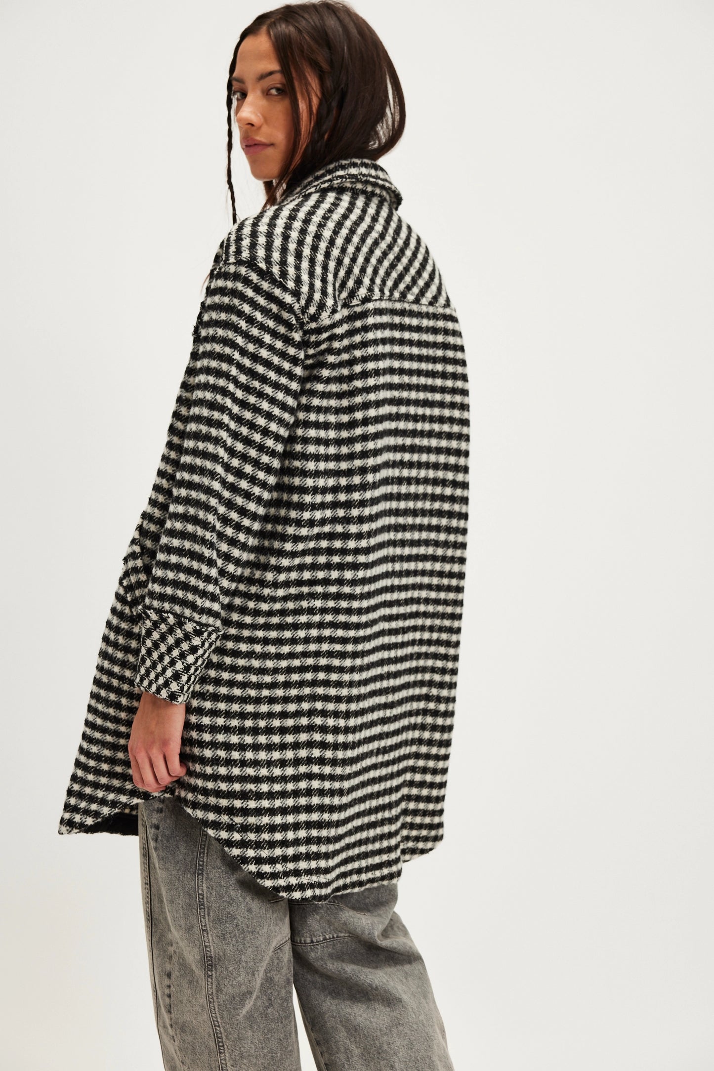 Get Around Houndstooth Shirt - Black / White