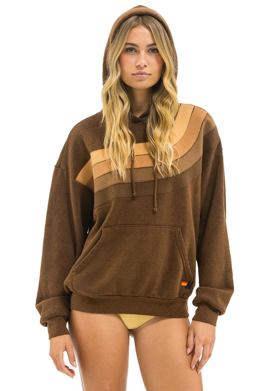 Wave Stripe Hoodie - Chocolate / Espresso